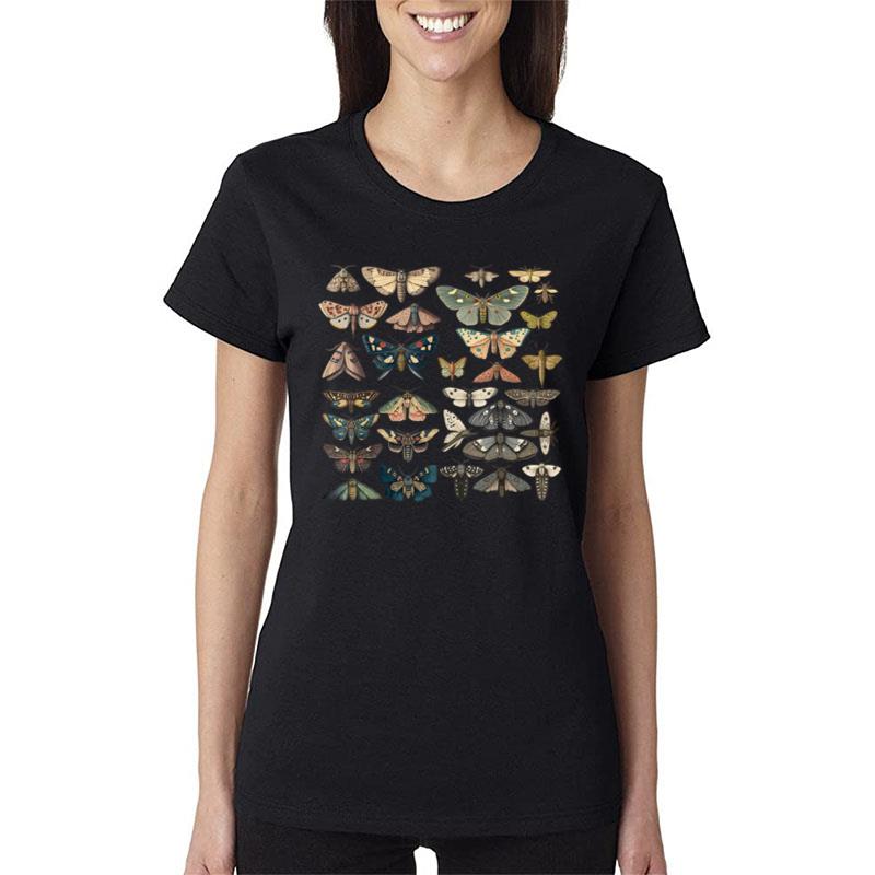 Vintage Moth Goblincore Aesthetic Dark Academia Cottagecore Women T-Shirt