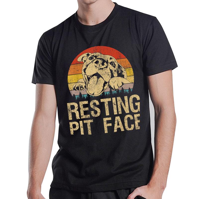 Vintage Pitbull Resting Pit Face - Funny Pitbull Lovers T-Shirt