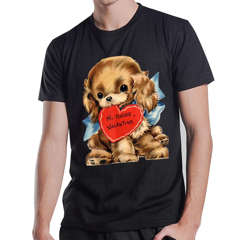 Vintage Retro Valentine'S Day Puppy Dog Valentine T-Shirt