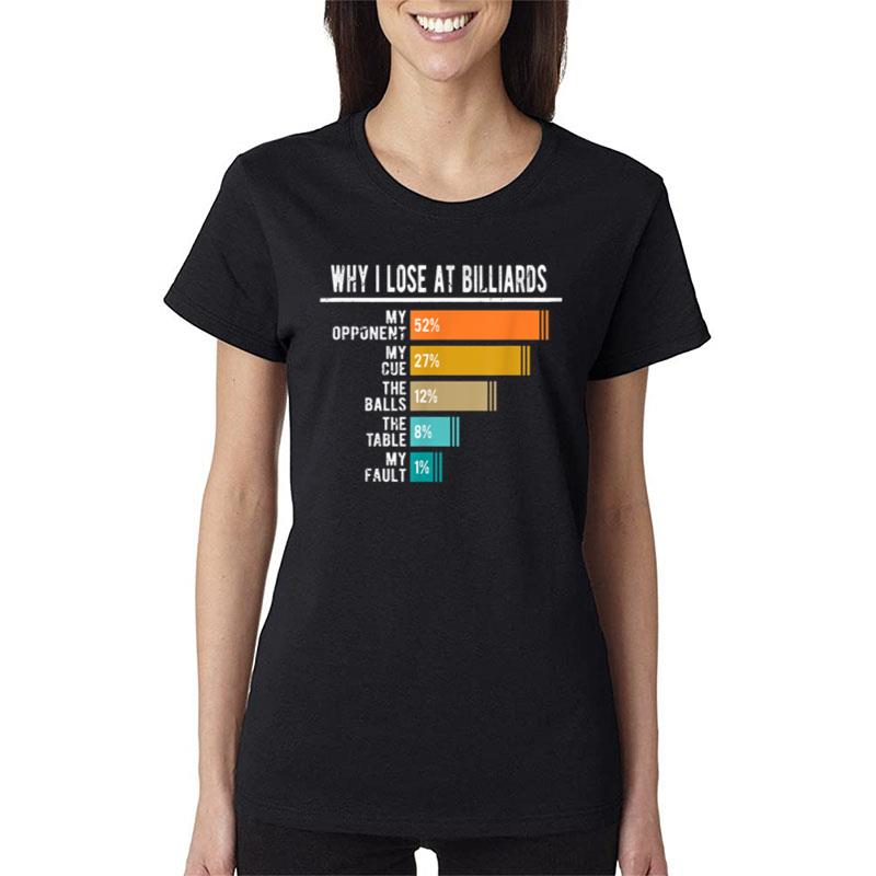 Why I Lose At Billiards Women T-Shirt