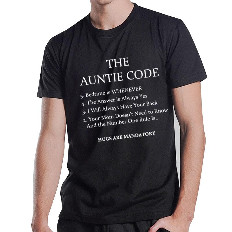 Womens The Auntie Code T Funny Gift For Aunt Sarcastic Novelty Graphic Tee T-Shirt