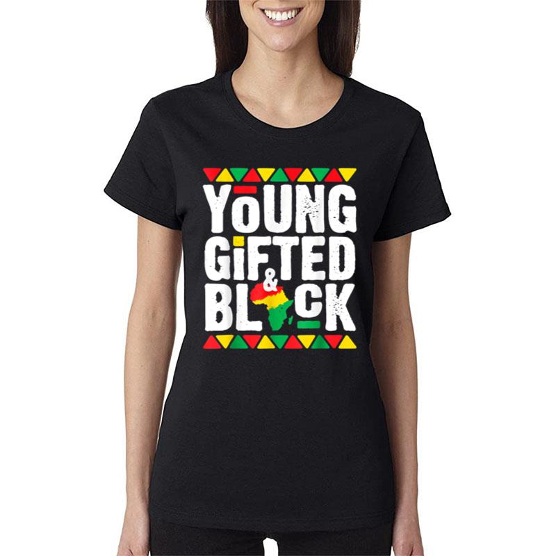 Young Black Dashiki African Pride History Month Magic Women T-Shirt