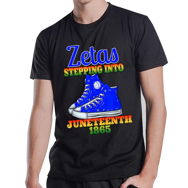 Zetas Stepping Into Juneteenth 1865 Finer Sisterhoods Line T-Shirt