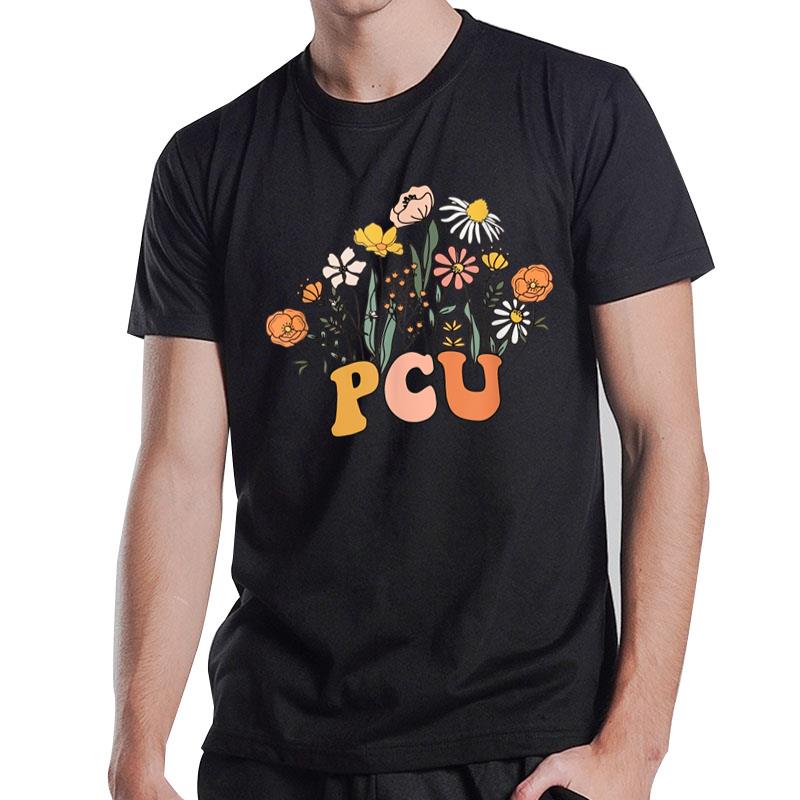 floral PCU nurse wildflower PCU nurse life women Vintage T-Shirt