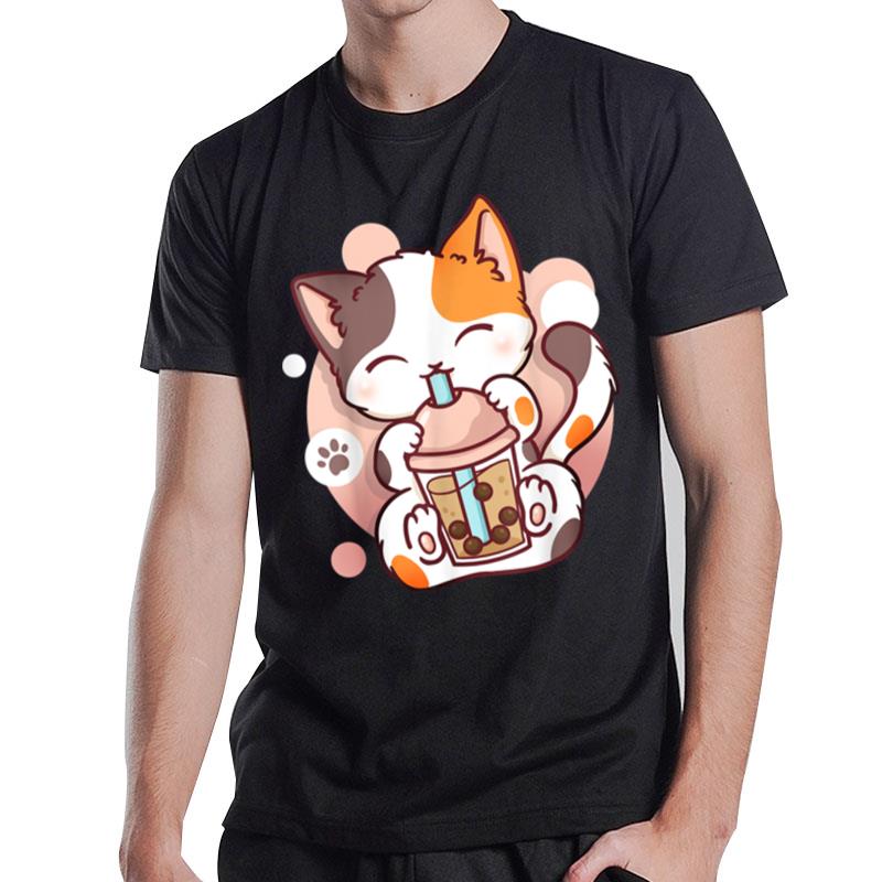 Cat Boba Tea Bubble Tea Anime Kawaii Neko T-Shirt