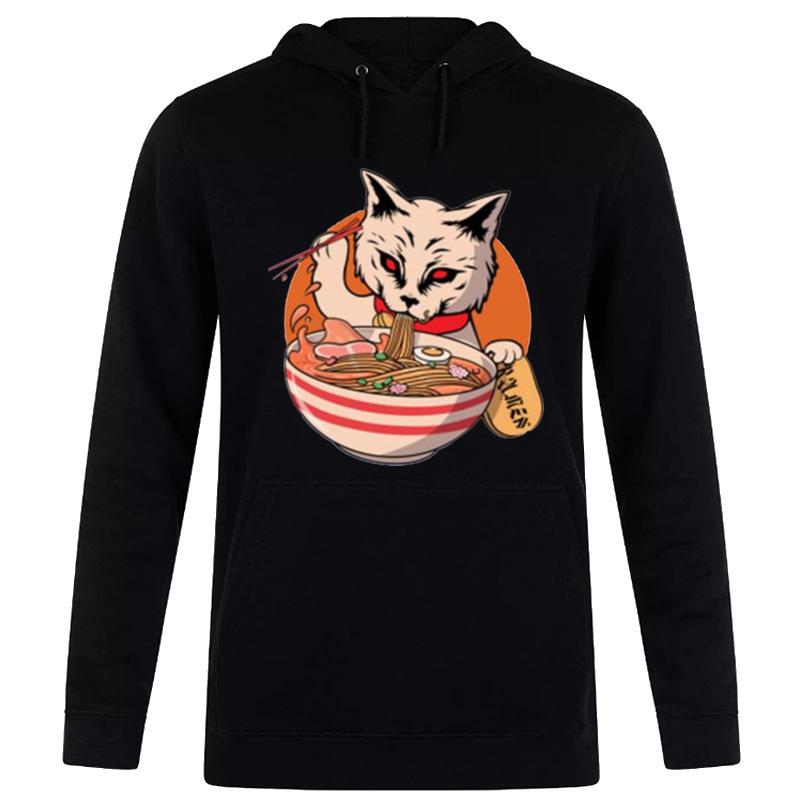 Cat Eating Spaghetti Animated Hoodie