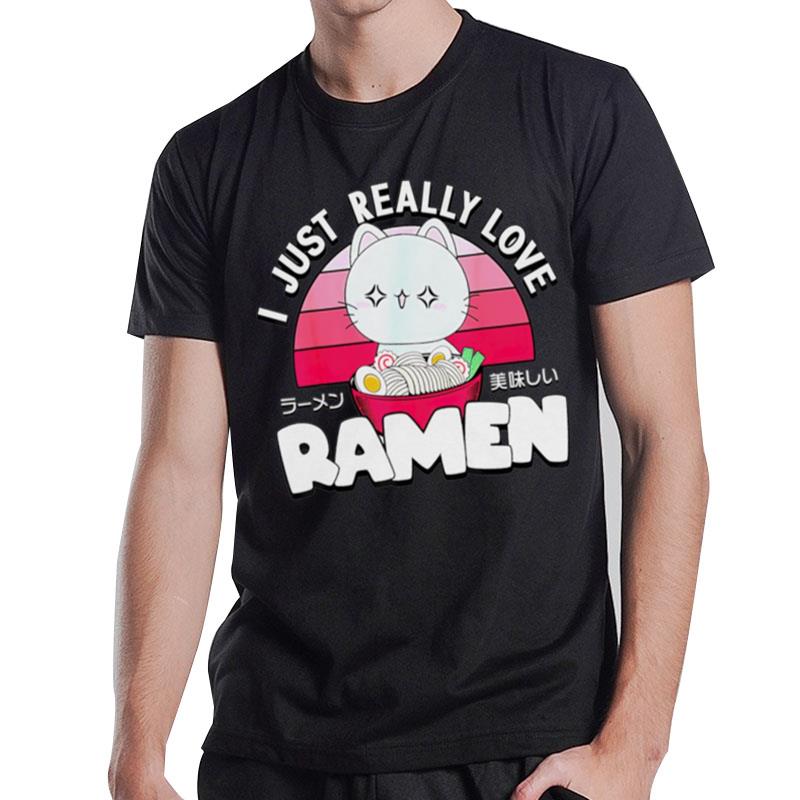 Cat I Just Really Love Ramen' T-Shirt