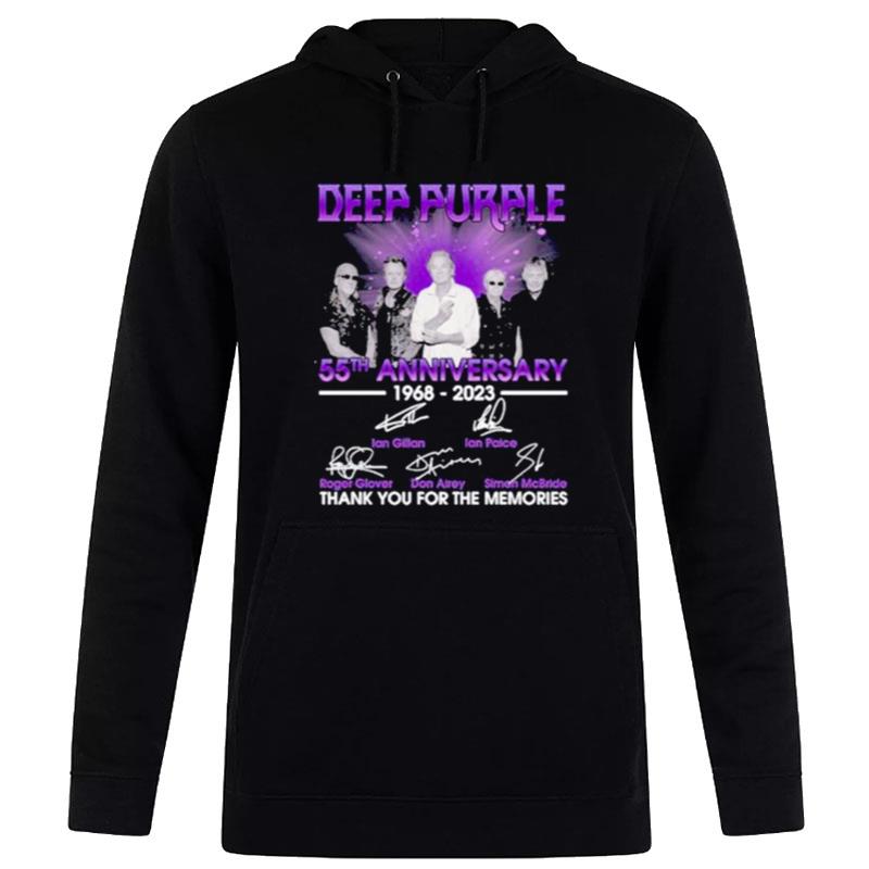 Deep Purple 55Th Anniversary 1968 2023 Thank You For The Memories Sign'tures Hoodie