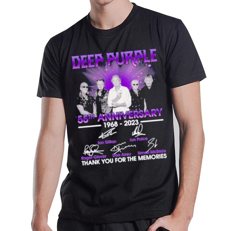 Deep Purple 55Th Anniversary 1968 2023 Thank You For The Memories Sign'tures T-Shirt