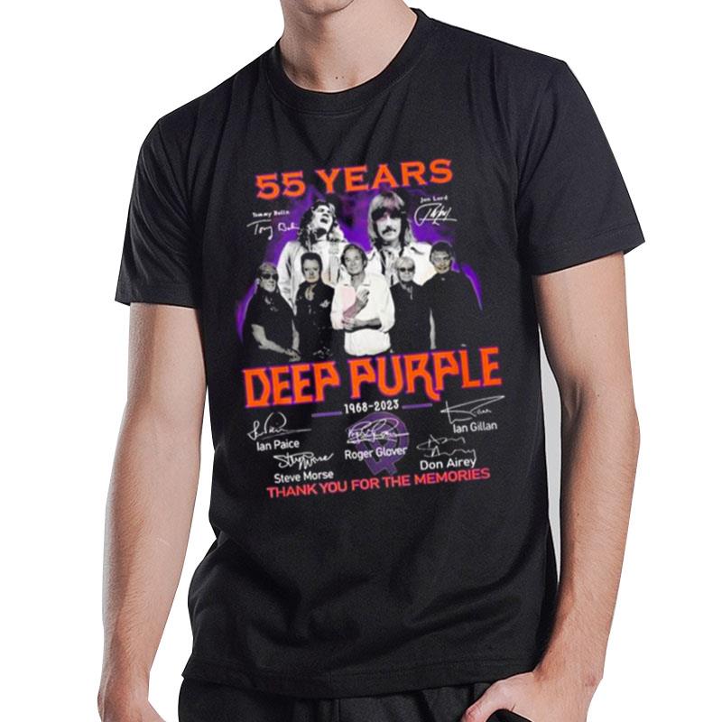 Deep Purple 55 Years 1968 2023 Thank You For The Memories Sign'tures T-Shirt