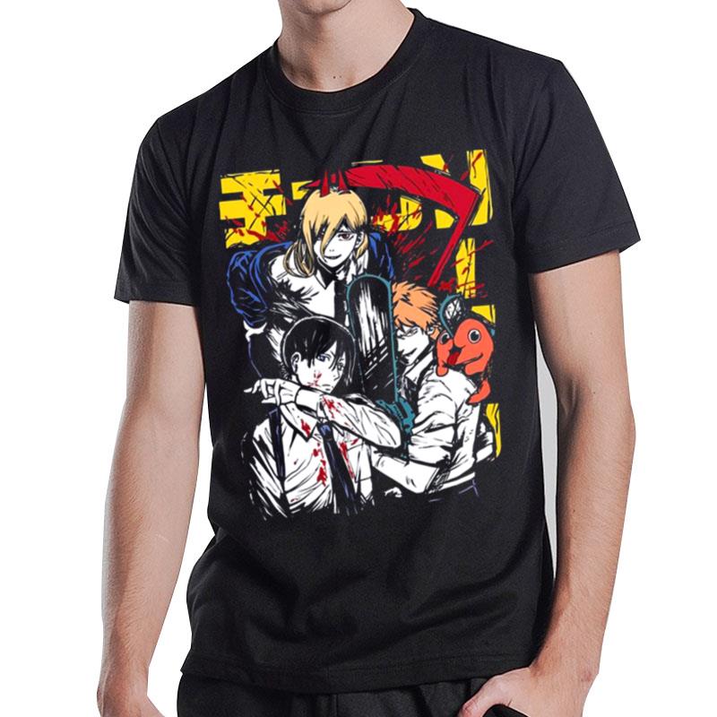 Denji Power Aki Characters Chainsaw Man' T-Shirt