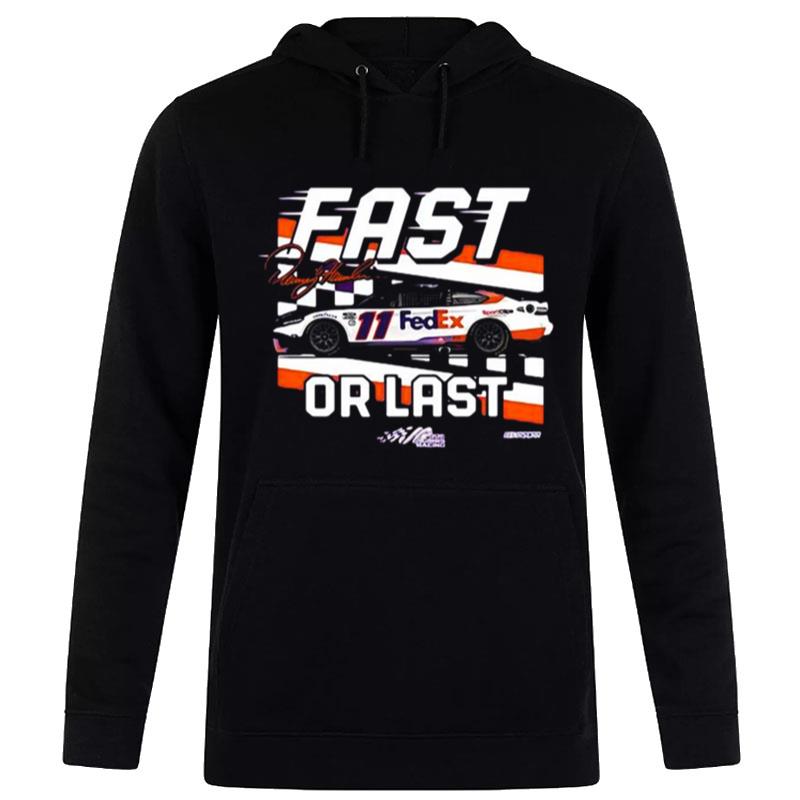 Denny Hamlin Checkered Flag Youth Fast Or Las Hoodie