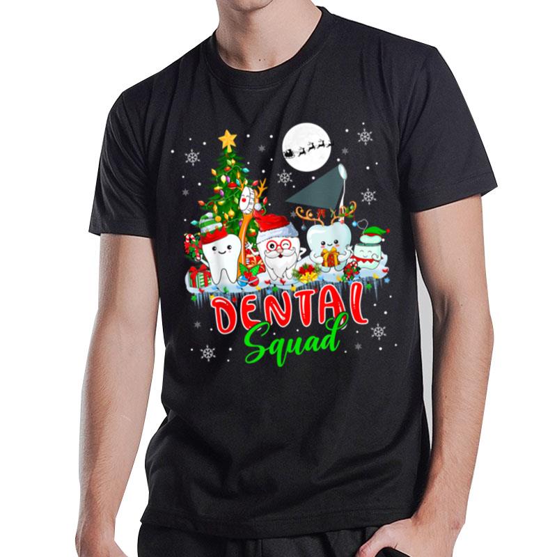 Dental Squad Christmas Tree Santa Reindeer Elf Tooth Lover T-Shirt