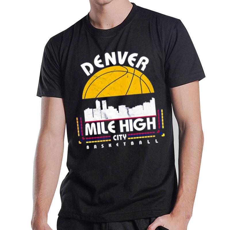 Denver Basketball Retro Mile High City Vintage 2023 T-Shirt