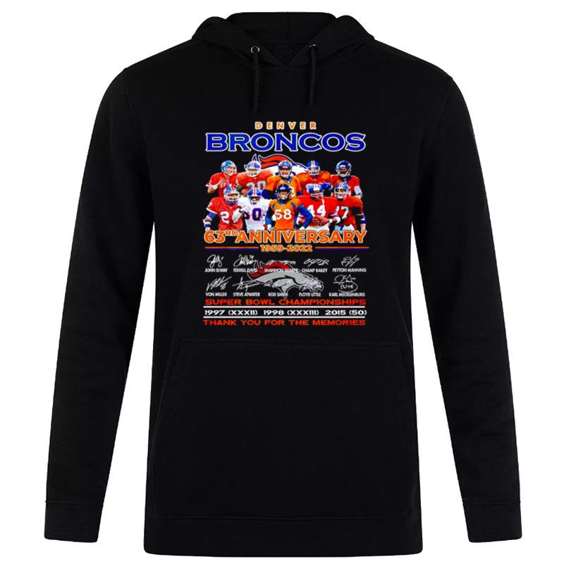 Denver Broncos 63Rd Anniversary 1959 2022 Thank You For The Memories Hoodie