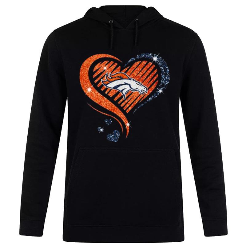 Denver Broncos Football Heart DI'mond Hoodie