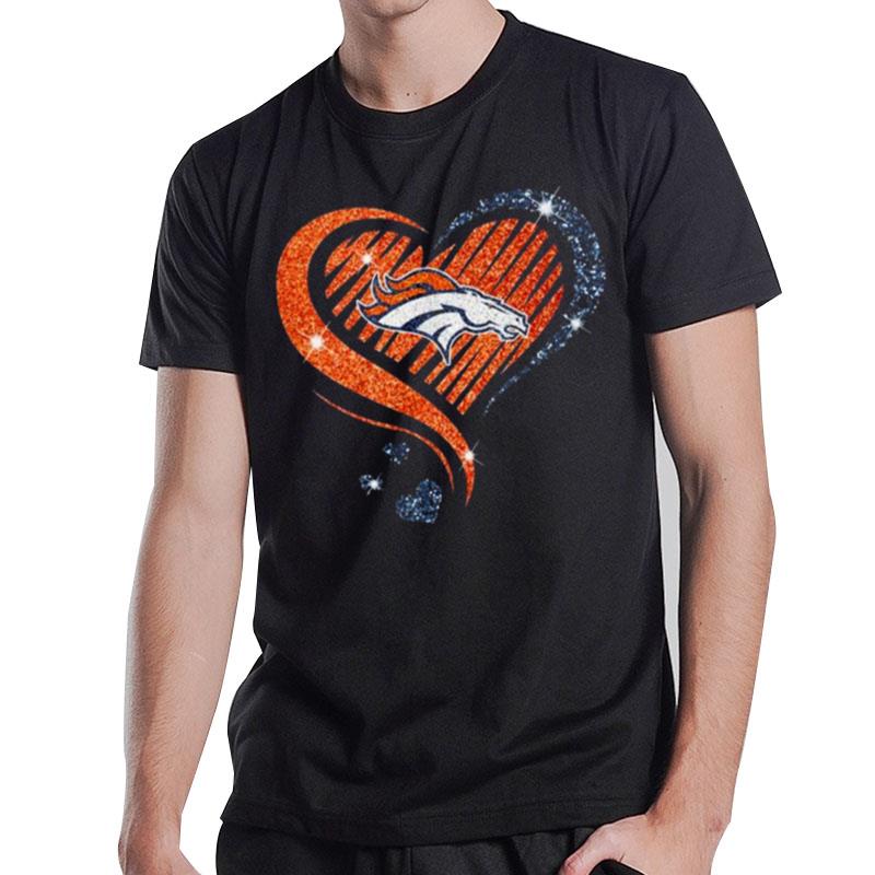 Denver Broncos Football Heart DI'mond T-Shirt