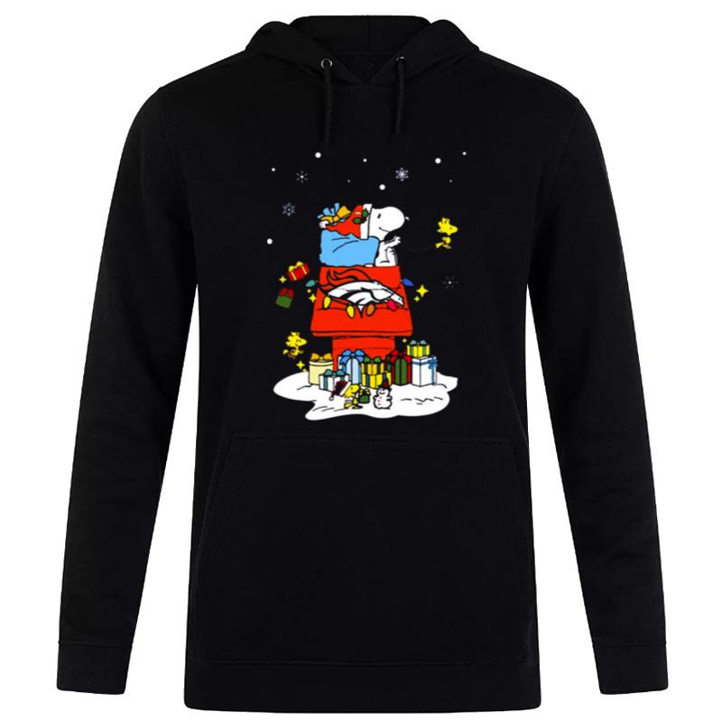 Denver Broncos Santa Snoopy Wish You A Merry Christmas 2022 Hoodie