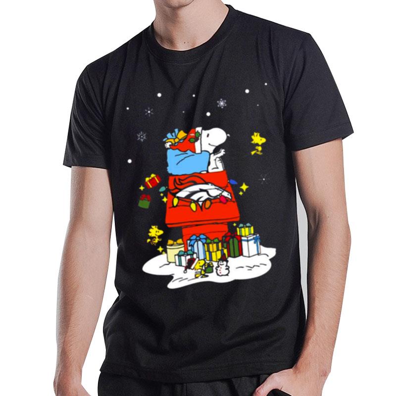 Denver Broncos Santa Snoopy Wish You A Merry Christmas 2022 T-Shirt