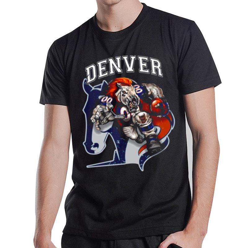 Denver Football Denver Broncos Logo The Running Horse T shirt T-Shirt