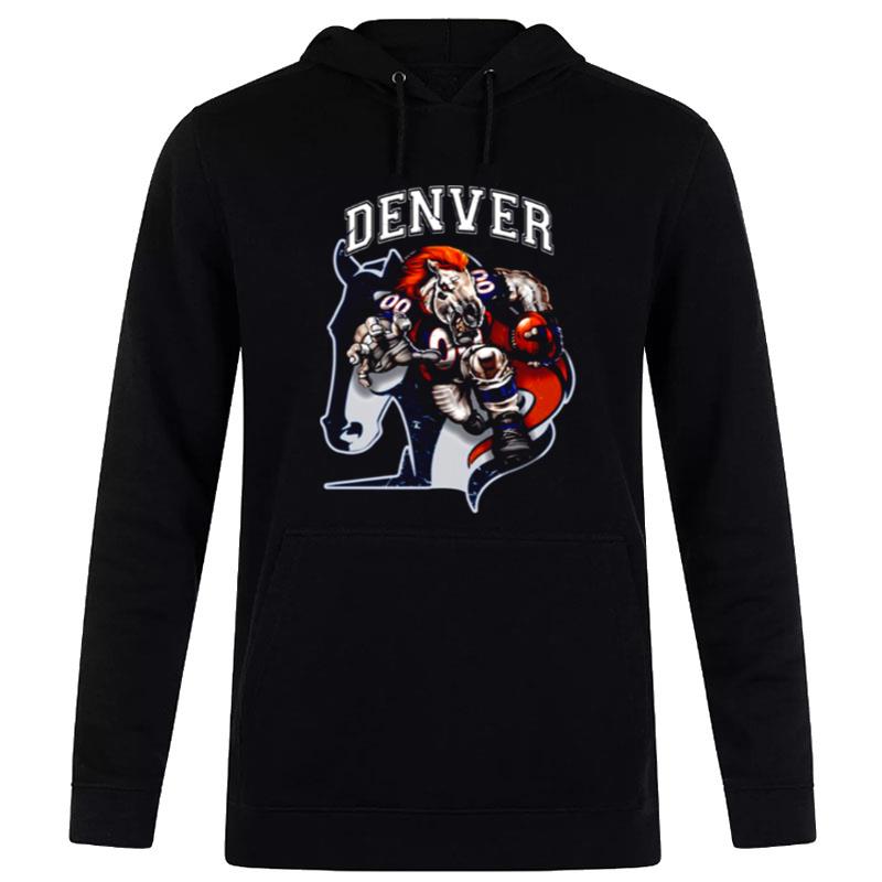 Denver Football Denver Broncos Logo The Running Horse Hoodie