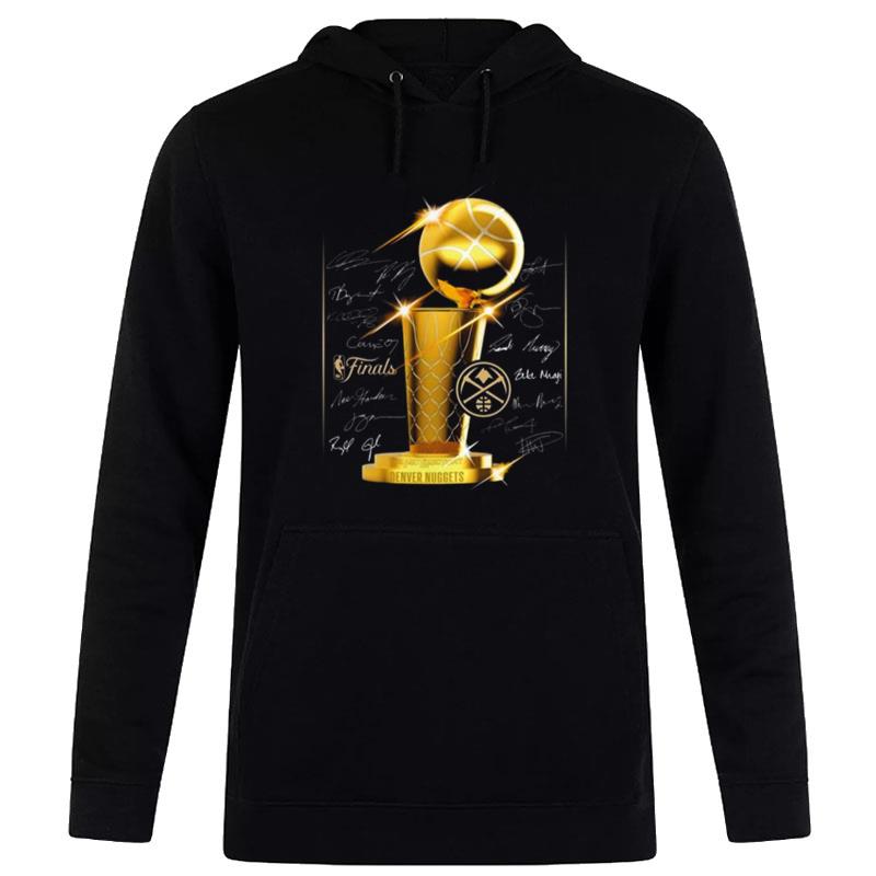 Denver Nuggets 2023 Nba Finals Champions Triple Threat Roster Sign'tures Men's Hoodie