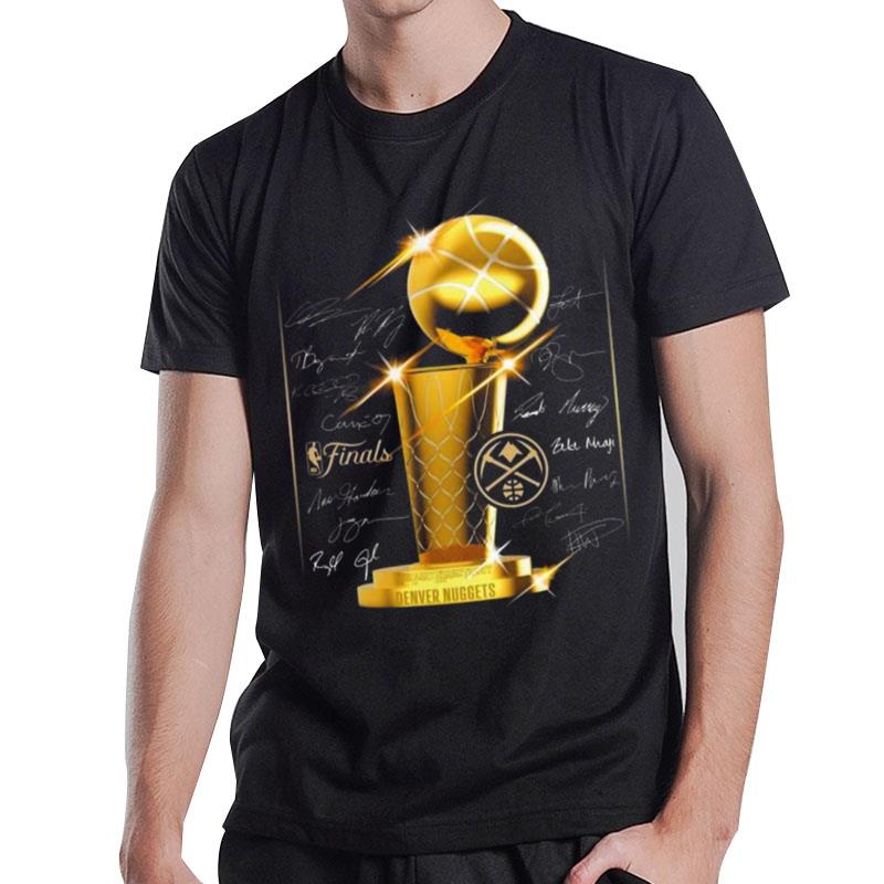 Denver Nuggets 2023 Nba Finals Champions Triple Threat Roster Sign'tures Men's T-Shirt