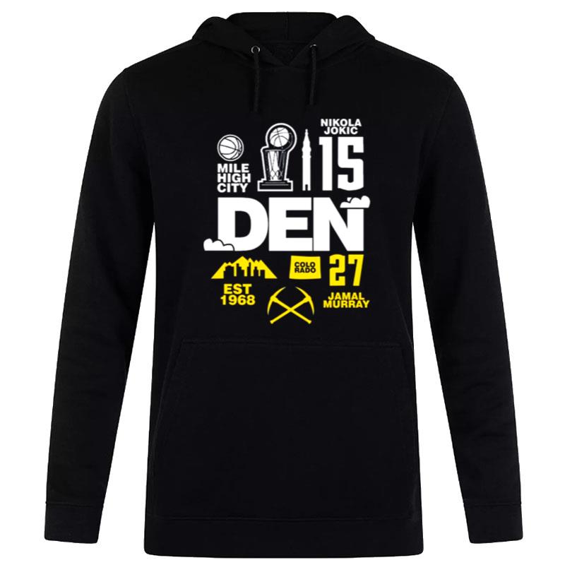 Denver Nuggets Nikola Jokic And Jamal Murray 2023 Mile High City Hoodie