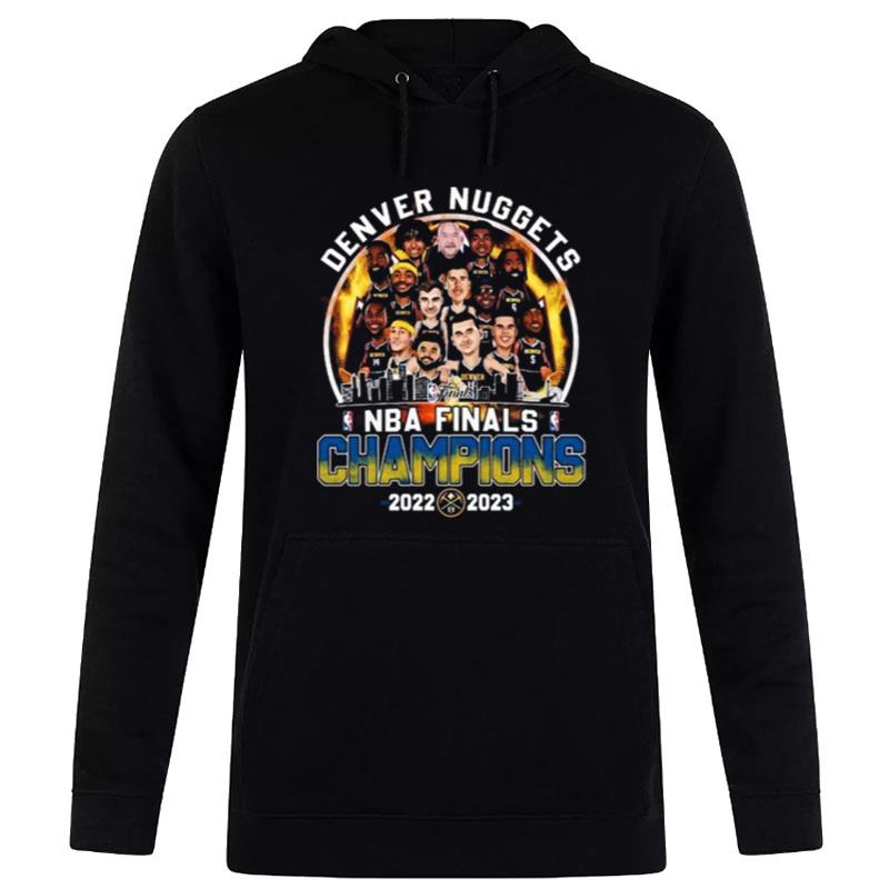 Denver Nuggets Players Cartoon Skyline 2023 Nba Finals Champions Hoodie