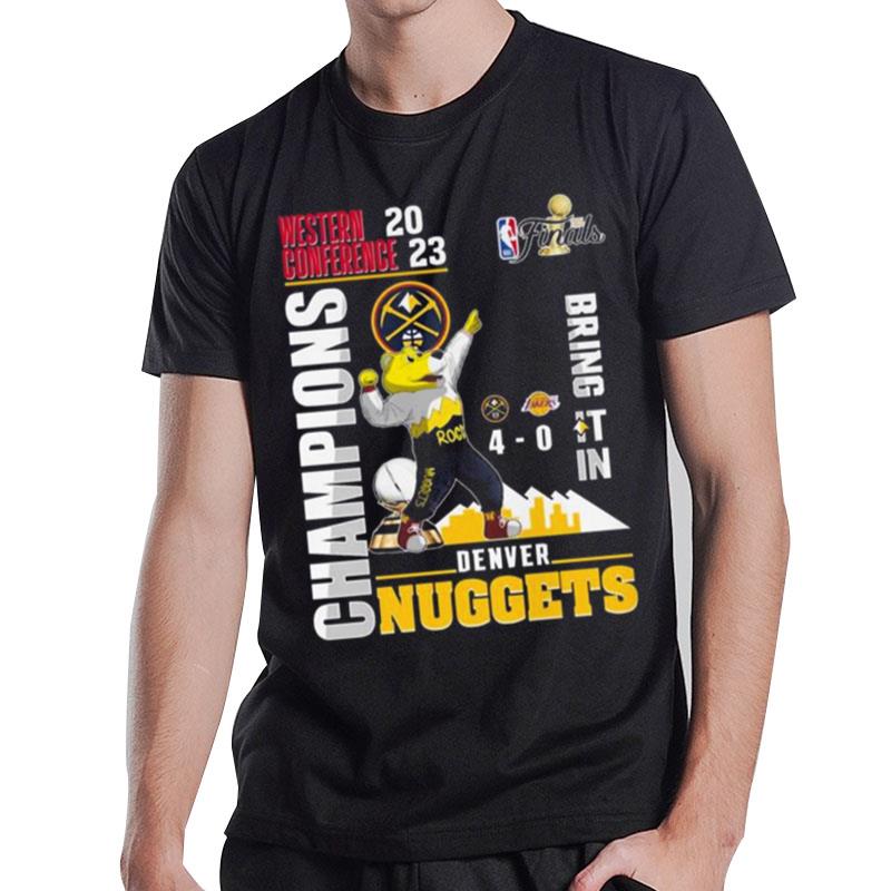 Denver Nuggets Rocky The Mountain Lion Western Conference 2023 Champions Bring It In' T-Shirt