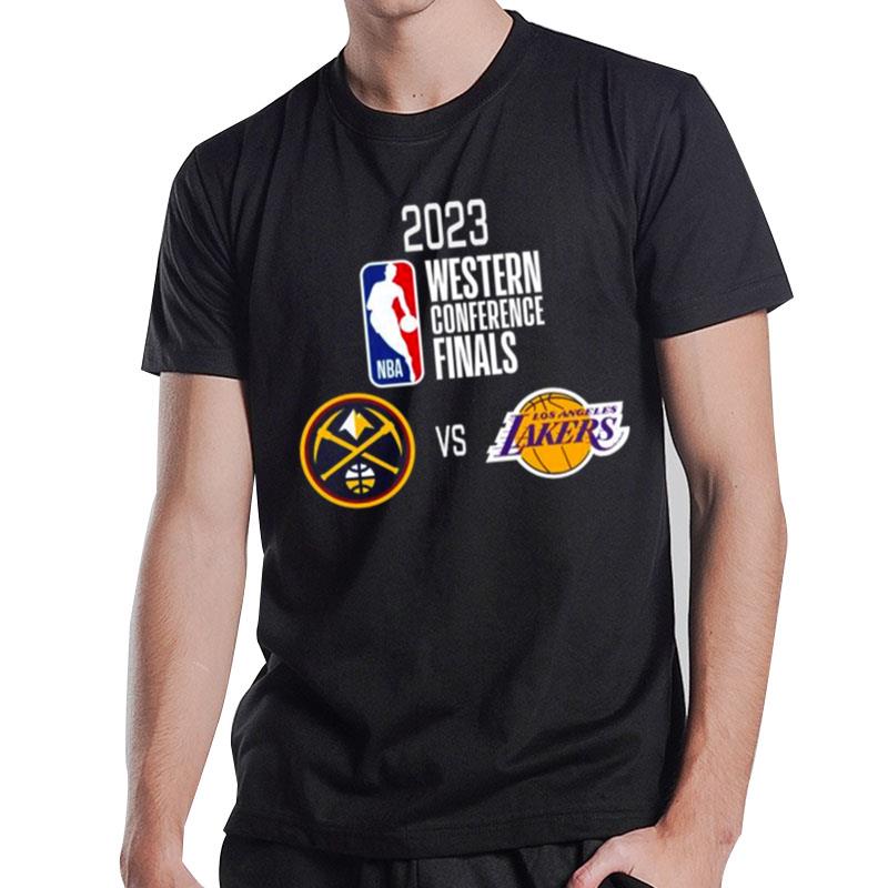 Denver Nuggets Vs. Los Angeles Lakers 2023 Nba Playoffs Western Conference Finals Matchup T-Shirt