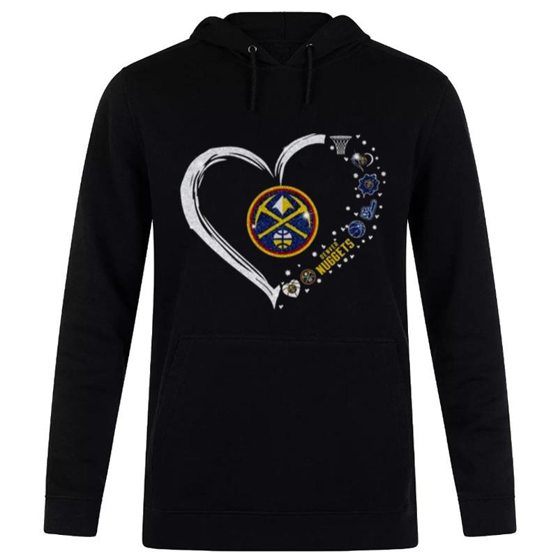 Denver Nuggets Western Conference Glitter Heart 2023 Hoodie