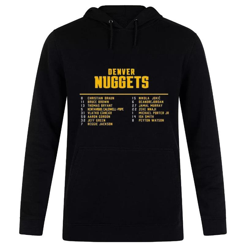 Denver Nuggets Youth 2023 Western Conference Champions Roster Hoodie