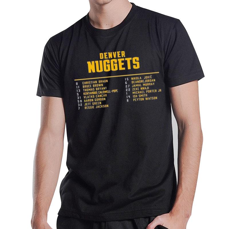 Denver Nuggets Youth 2023 Western Conference Champions Roster T-Shirt