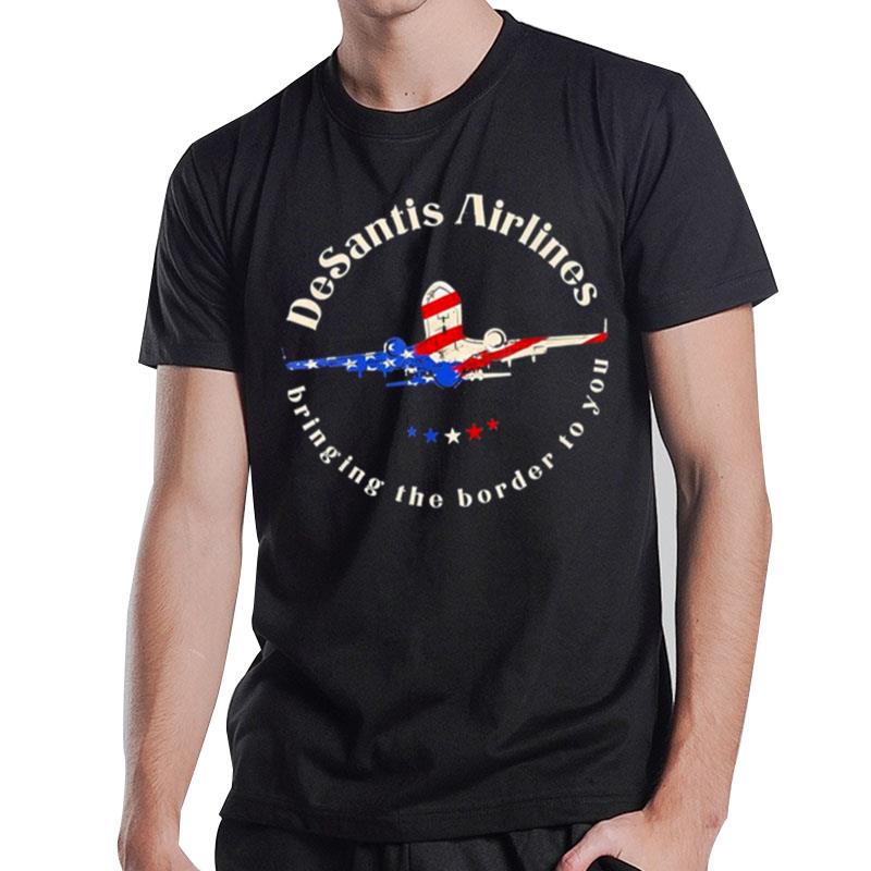 Desantis Airlines Political Meme Ron Desantis Us Flag T-Shirt