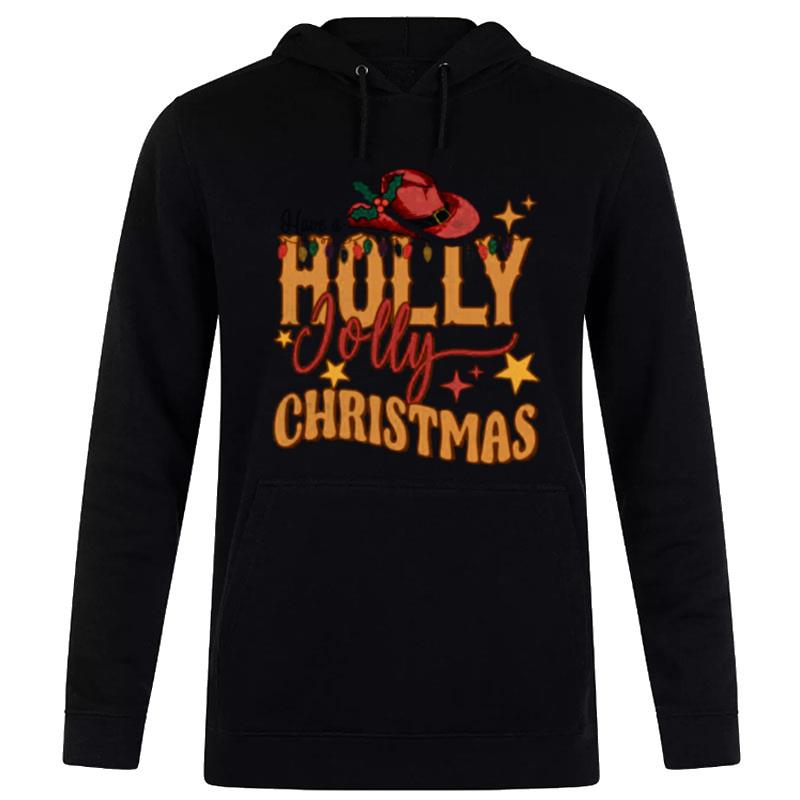 Design Holly Jolly Christmas Retro Western Christmas Hoodie