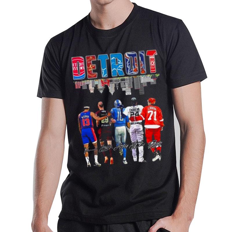 Detroit All Team Sports Skyline Players 2023 Sign'tures T-Shirt