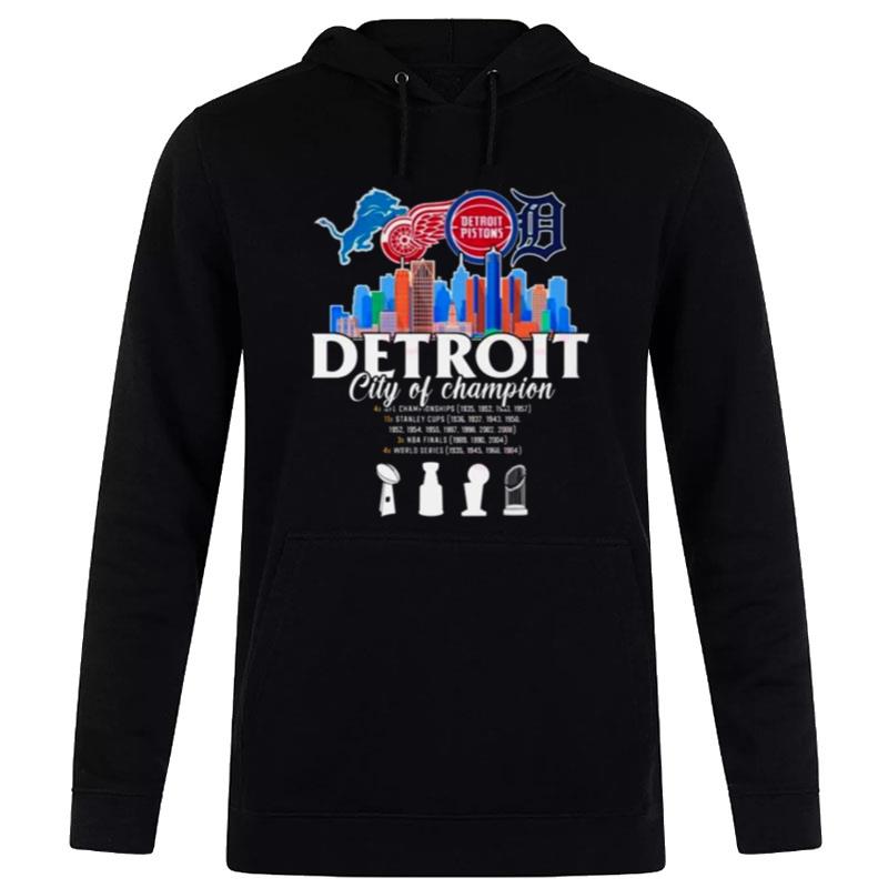 Detroit City Of Champion Sports Skylines Hoodie