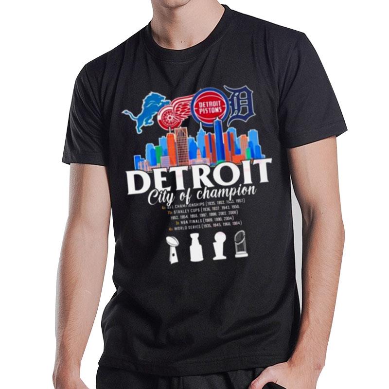 Detroit City Of Champion Sports Skylines T-Shirt