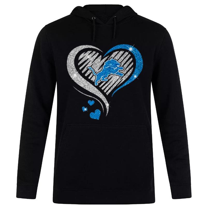 Detroit Lions Football Heart DI'mond Hoodie