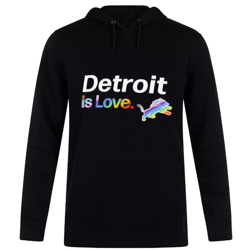 Detroit Lions Is Love City Pride Team Logo Hoodie