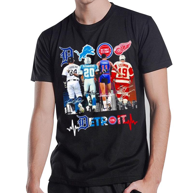 Detroit Miguel Cabrera Barry Sanders Isiah Thomas And Steve Yzerman DetroIt'sign'tures 2022 T-Shirt