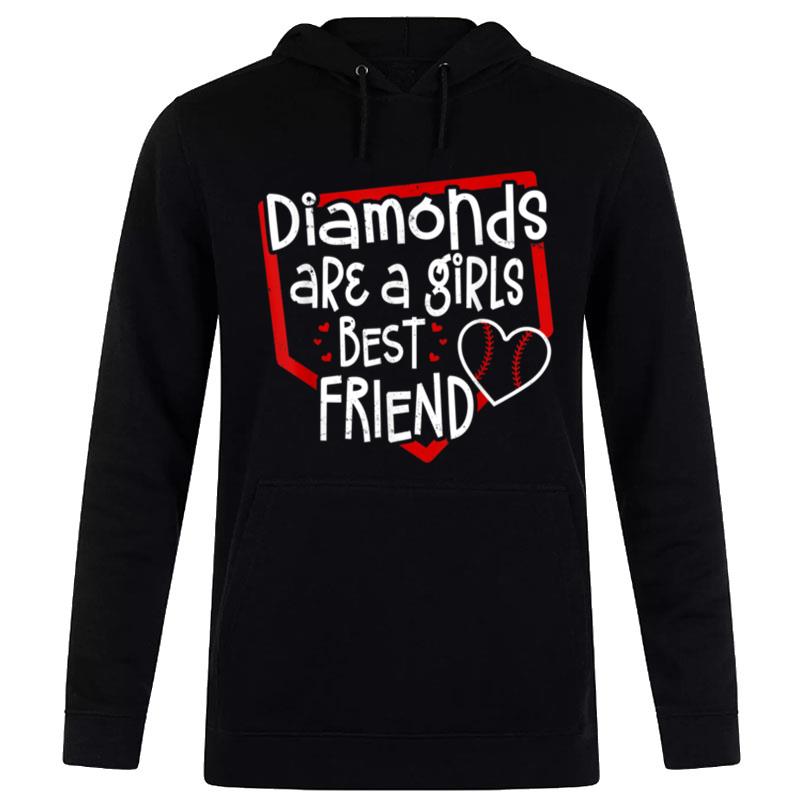 DI'monds Are A Girls Best Friend Softball Baseball Lover Hoodie