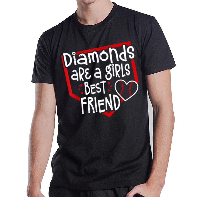 DI'monds Are A Girls Best Friend Softball Baseball Lover T-Shirt