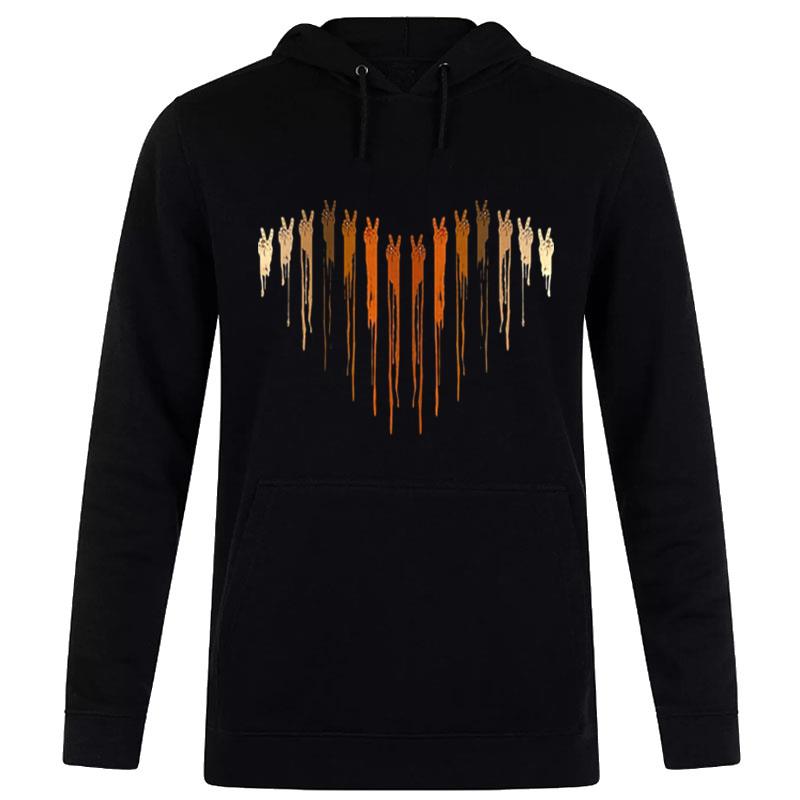 Different Skin Color Heart Hand Hoodie