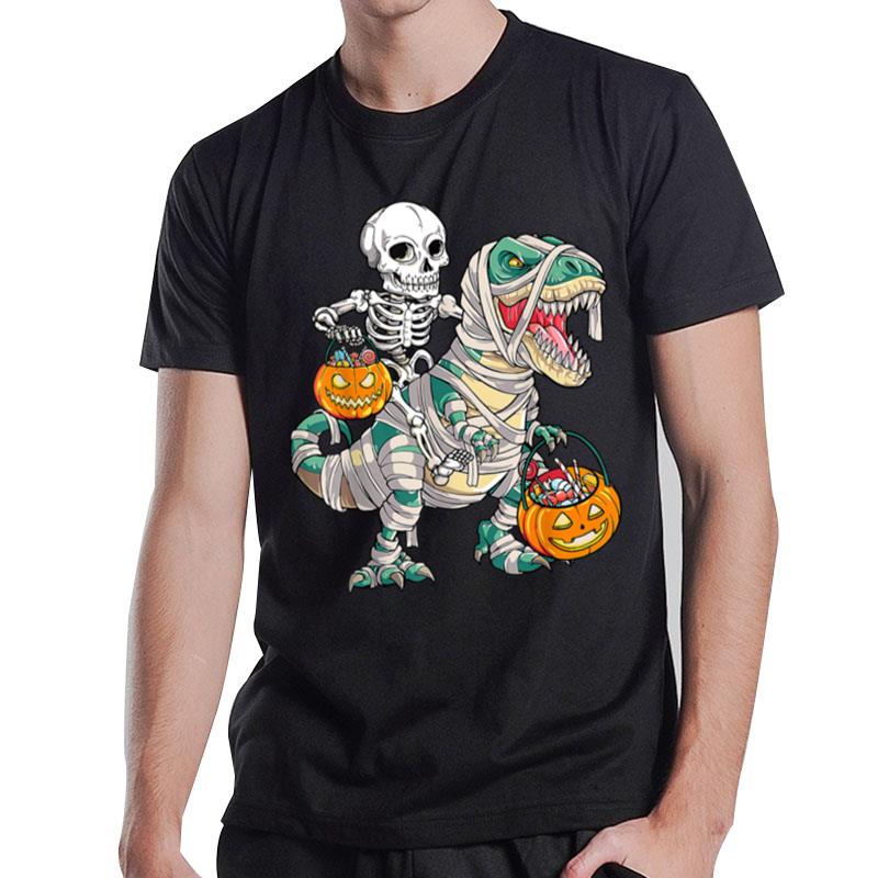 Dinosaur T Rex Skeleton Halloween Boys Kids Toddler T-Shirt