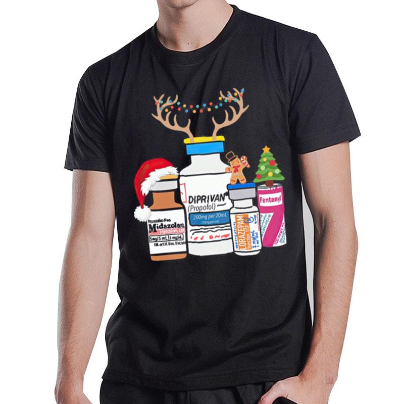 Diprivan Fentanyl Midazolam Merry Christmas T-Shirt