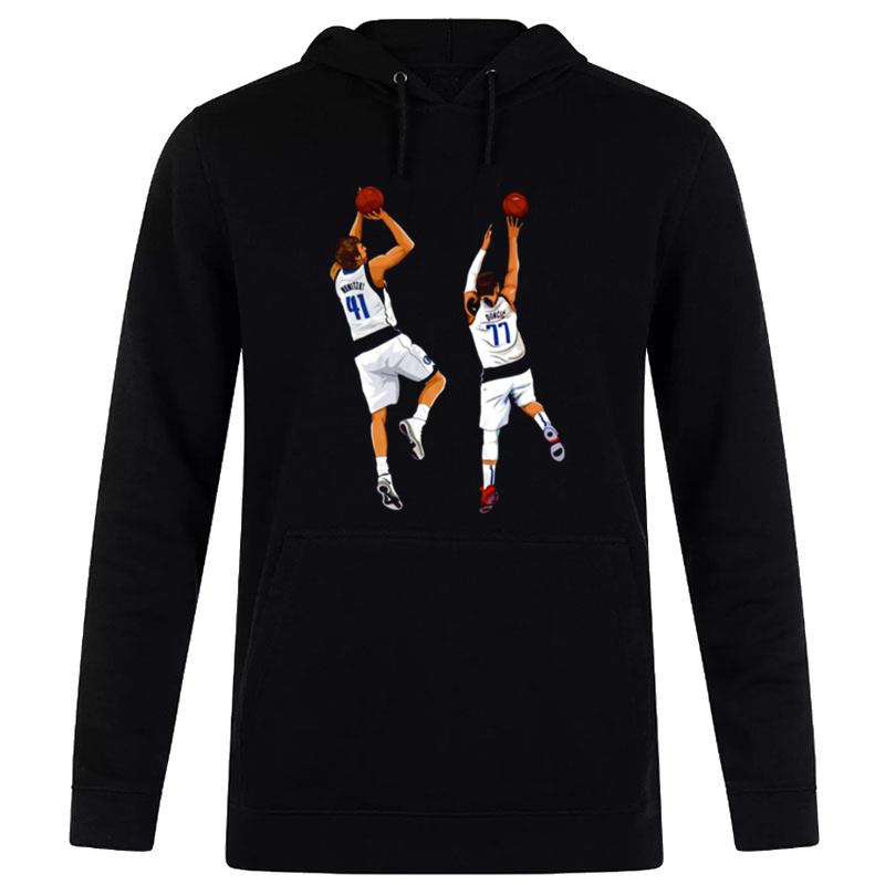 Dirk Nowitzki And Luka Doncic Number 41 And 77 Dallas Mavericks Hoodie