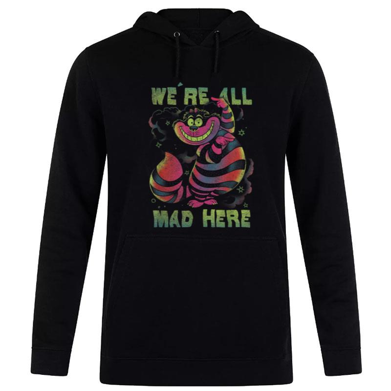 Disney Alice In Wonderland Cheshire Cat Neon All Mad Here Hoodie