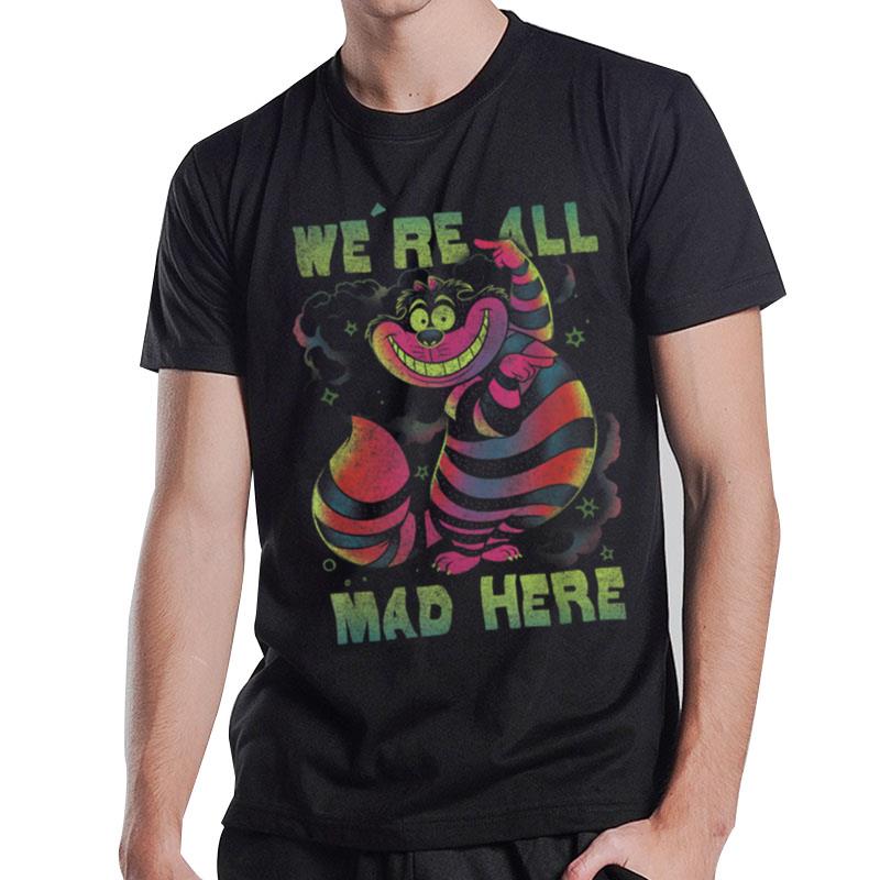 Disney Alice In Wonderland Cheshire Cat Neon All Mad Here T-Shirt